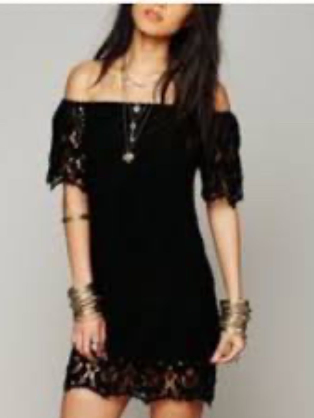 Jen's Pirate Booty Crocheted lace off-shoulder dress S